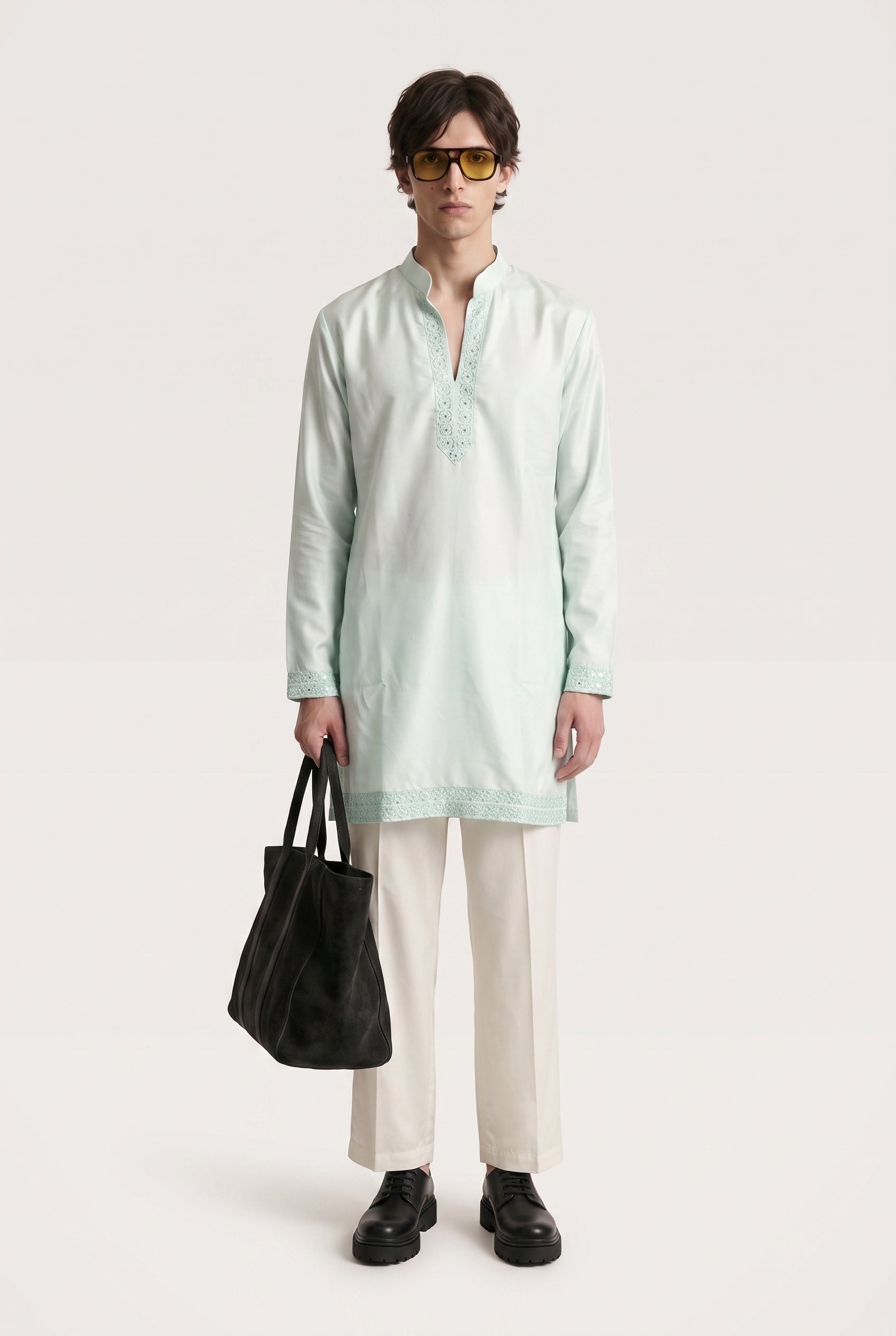 Mirror Work V Neck Kurta