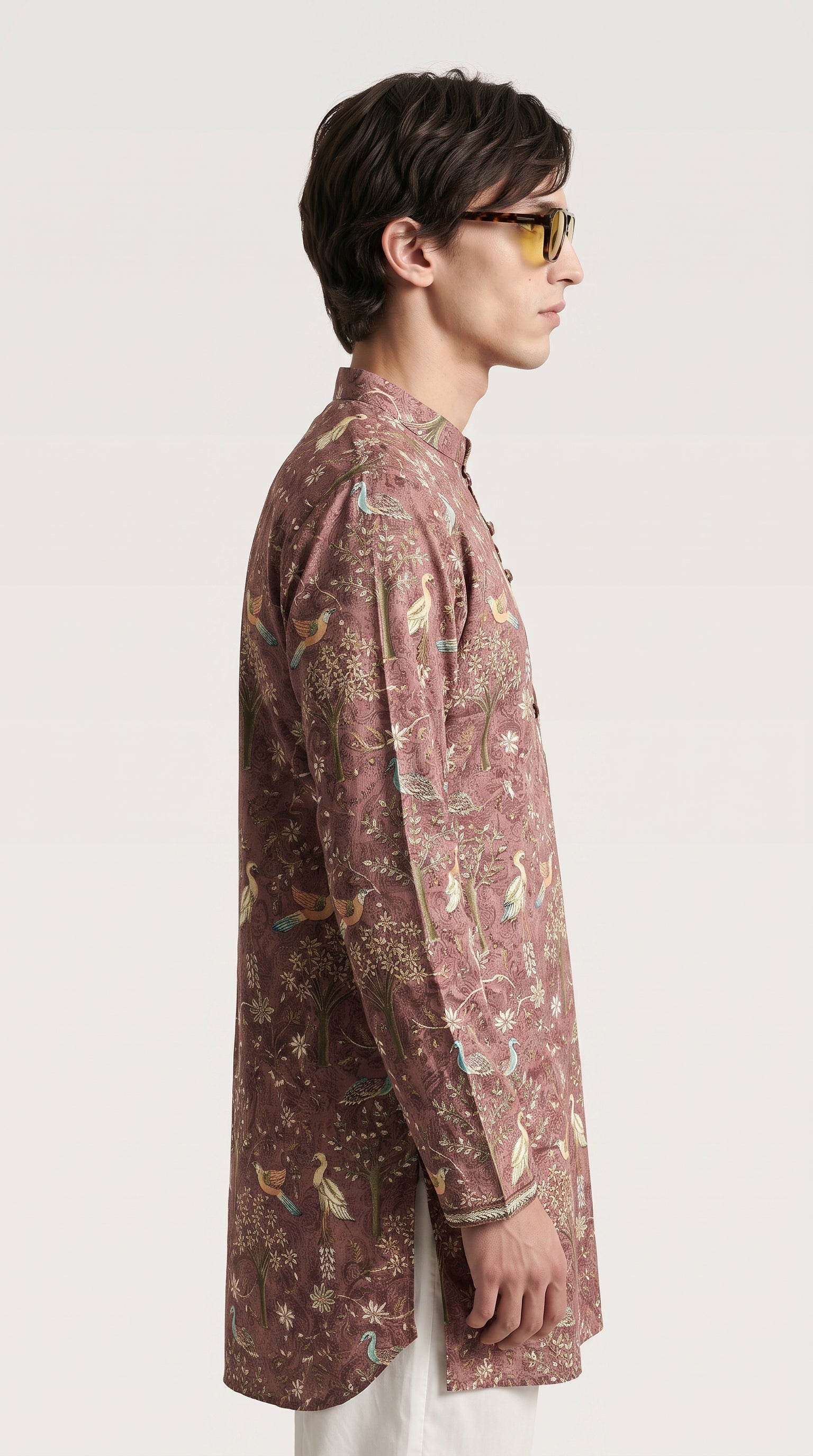 Floral and Bird Print Kurta