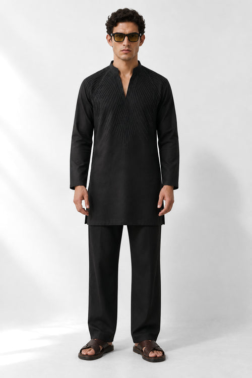 PSTL CLO Noir Élan Kurta Set - alternate view 1, festive wedding wear for men
