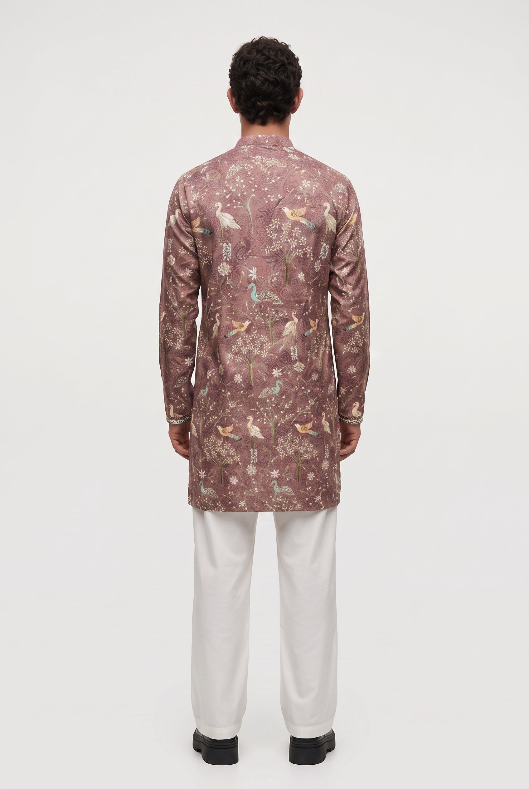Dusty Rose Embroidered Garden Kurta
