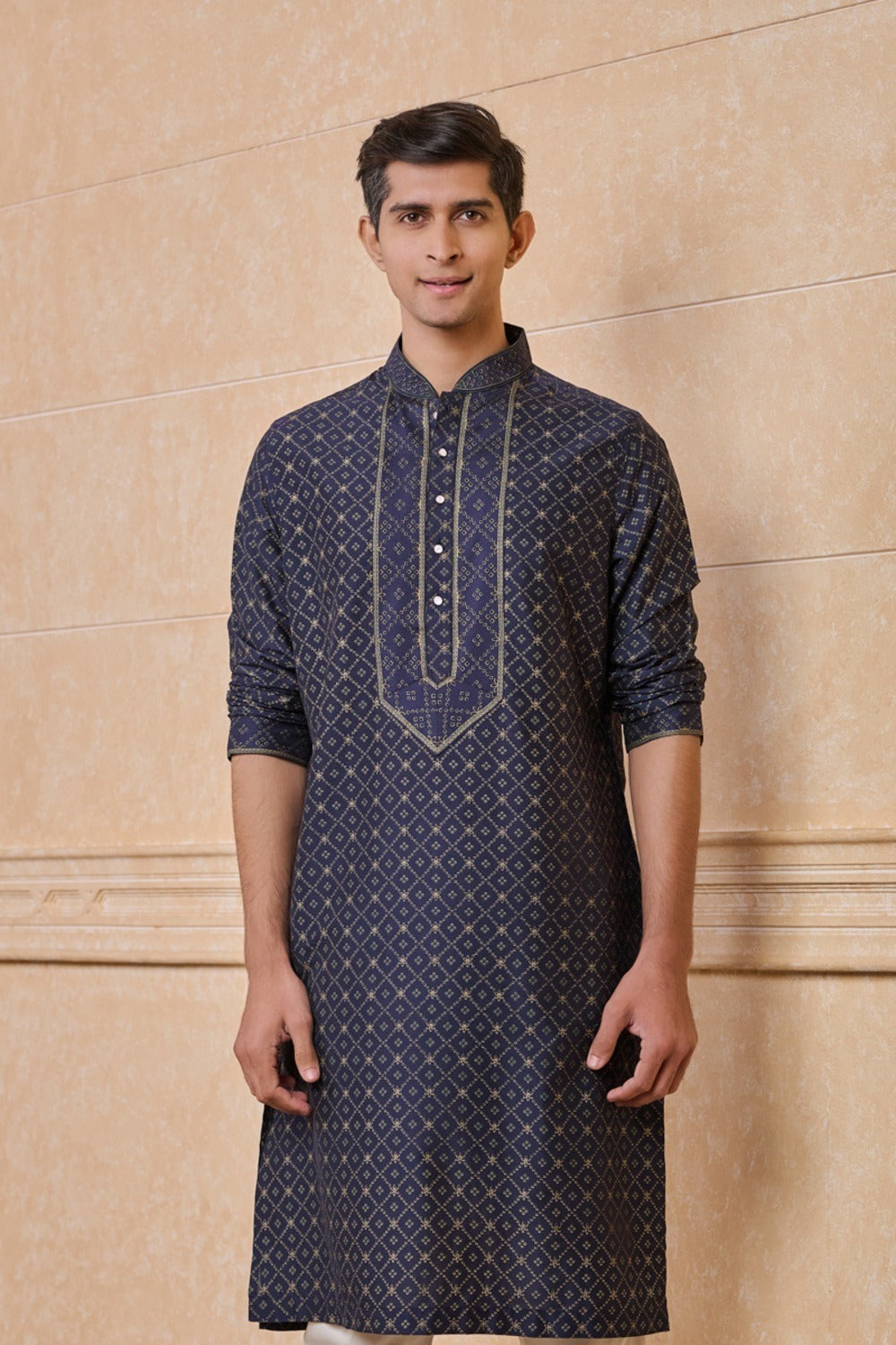 Wine All Over Geometrical Print Kurta