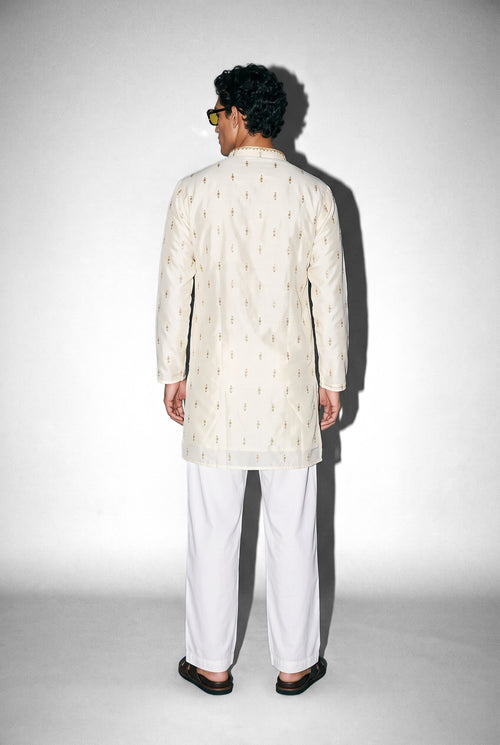 PSTL CLO Pearl Aura Kurta - back view, festive wedding wear for men