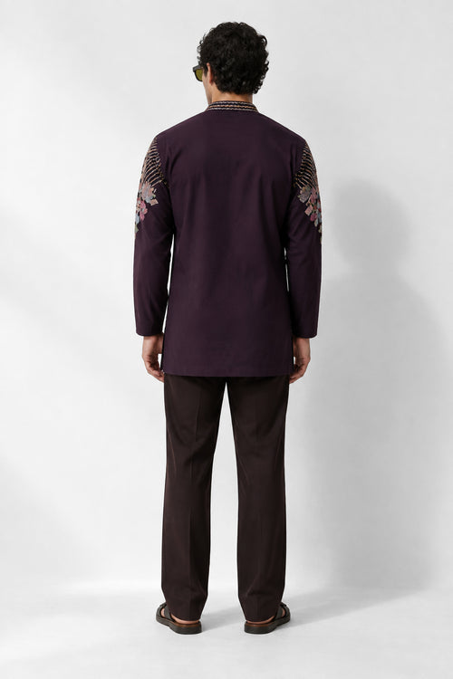 Wine Bloom Kurta Set