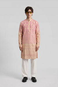 Zari Embroidered Silk Blend Kurta
