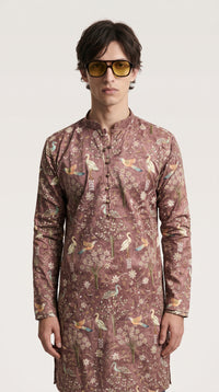 Floral and Bird Print Kurta