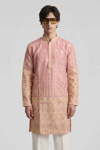 Zari Embroidered Silk Blend Kurta