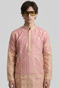 Zari Embroidered Silk Blend Kurta