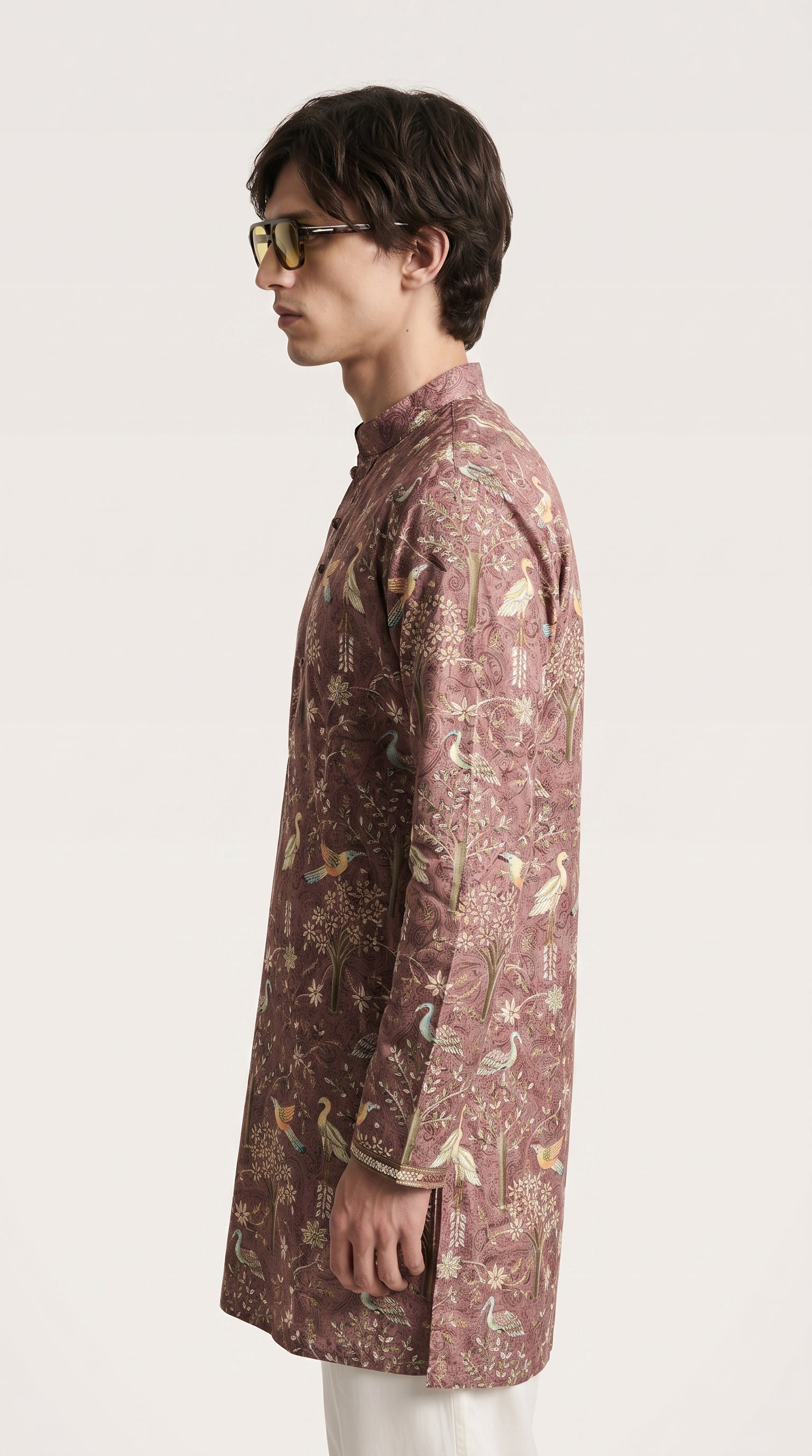 Floral and Bird Print Kurta