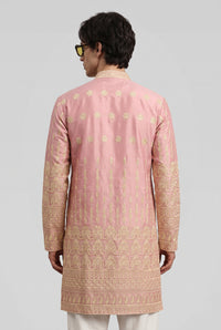 Zari Embroidered Silk Blend Kurta