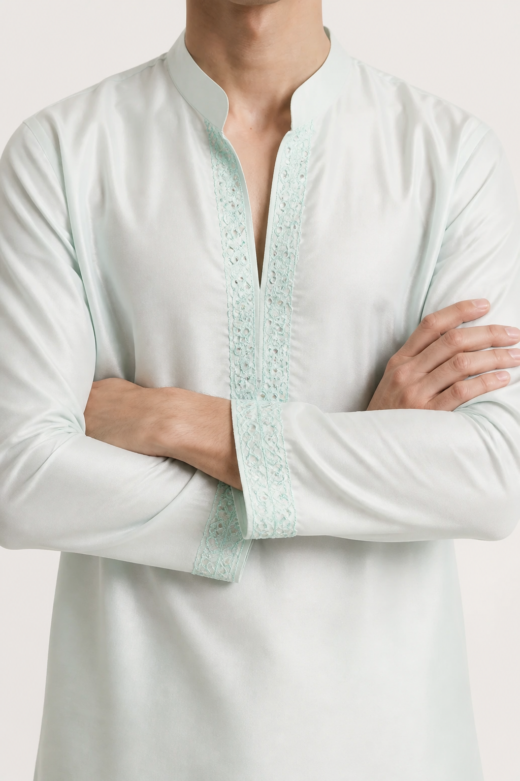 Mirror Work V Neck Kurta