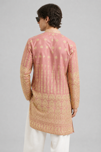 Zari Embroidered Silk Blend Kurta