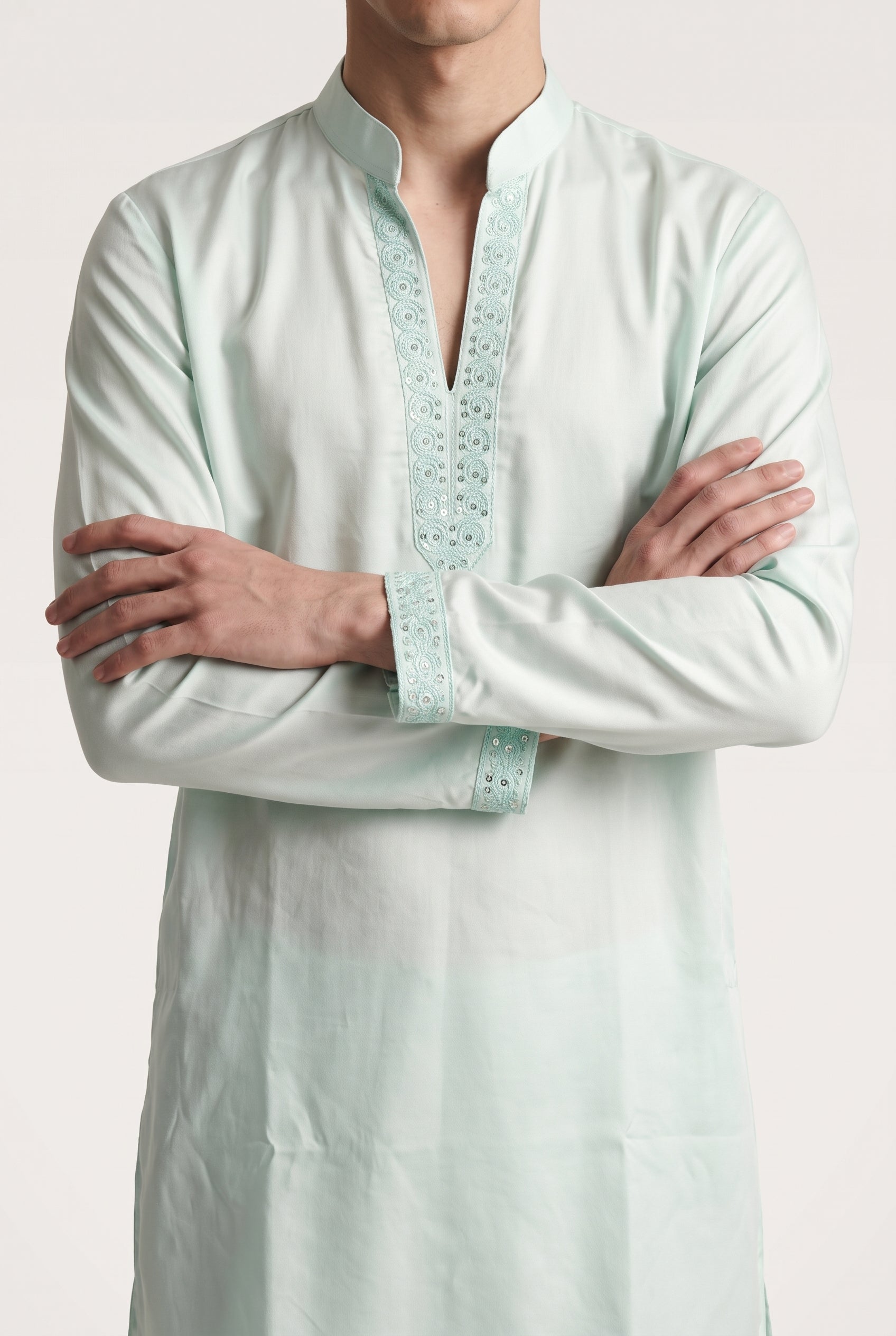 Mirror Work V Neck Kurta
