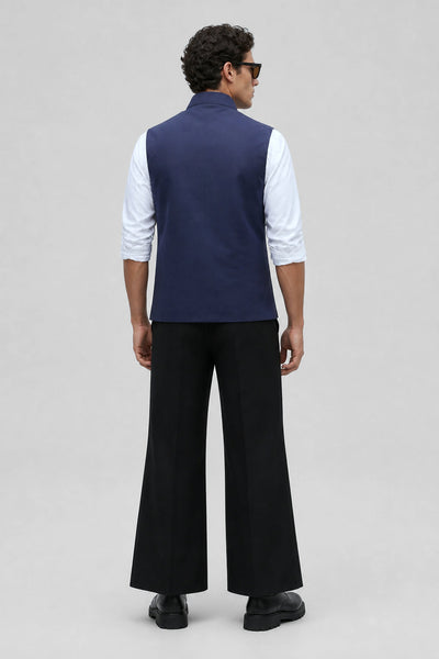 PSTL CLO Midnight Ocean Crystal-Beaded Waistcoat - full length back view