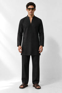 PSTL CLO Noir Élan Kurta Set - alternate view 1, festive wedding wear for men