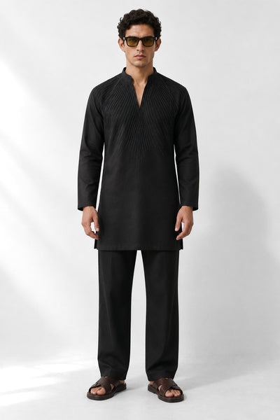 PSTL CLO Noir Élan Kurta Set - alternate view 1, festive wedding wear for men