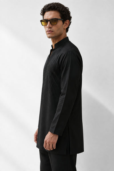 PSTL CLO Noir Élan Kurta Set - alternate view 2, festive wedding wear for men