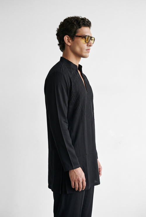 PSTL CLO Noir Élan Kurta Set - alternate view 5, festive wedding wear for men