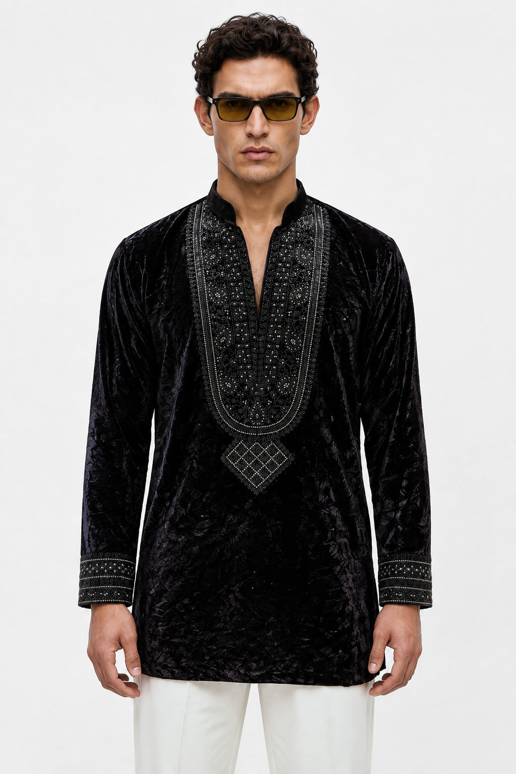 Noir Velour Royale Kurta Set