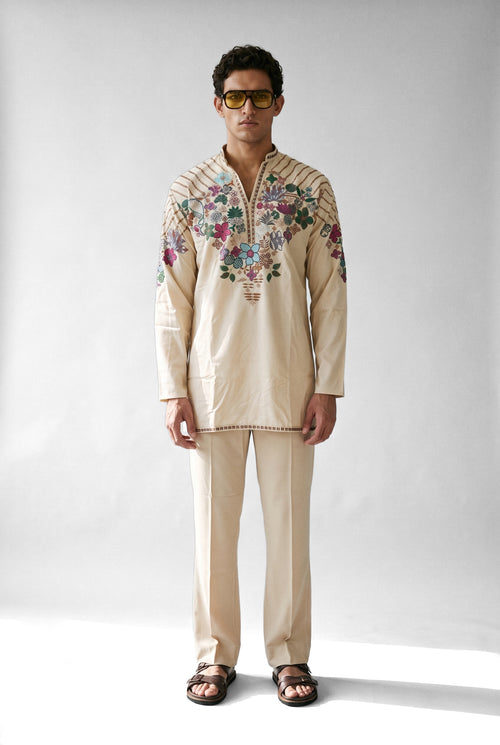 Ivory Botanica Kurta Set