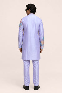 PSTL CLO Aura Lavender Abstract Embroidered Kurta Set - back view