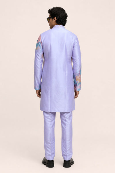 PSTL CLO Aura Lavender Abstract Embroidered Kurta Set - back view
