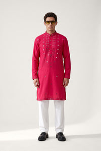Riva Ruby Mirrorwork Kurta Set { mid length }