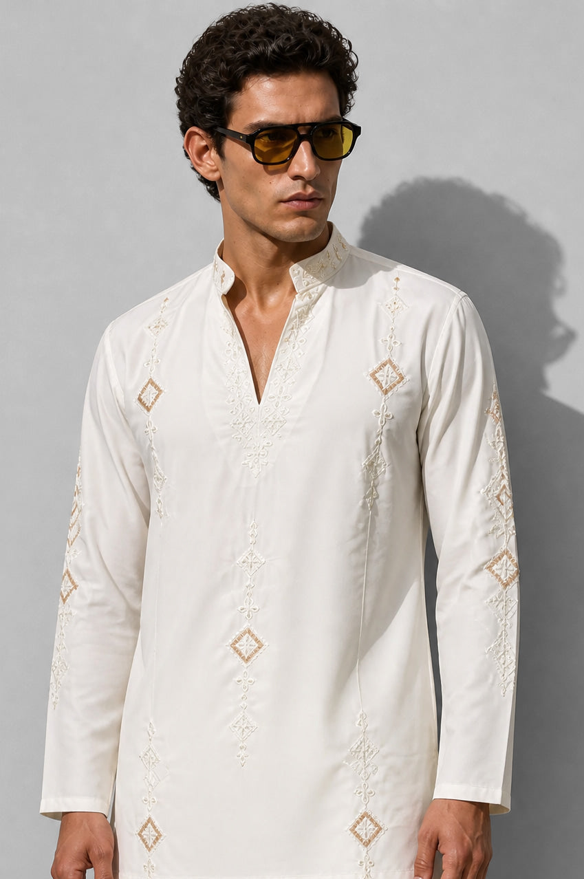 Aurelius Ivory Embroidered Kurta Set