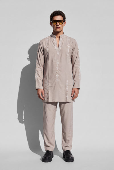 SOVEREIGN TAUPE — Embroidered Kurta Set