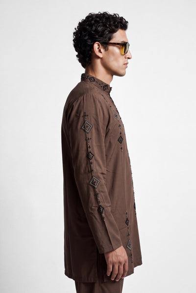 NOCTURNE COCOA embroided set