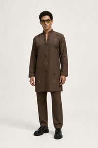 NOCTURNE COCOA embroided set