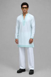 Aqua Frost Embroidered Kurta