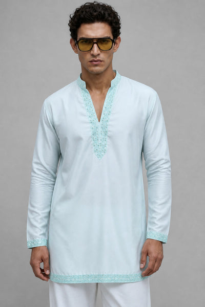 Aqua Frost Embroidered Kurta