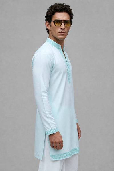 Aqua Frost Embroidered Kurta