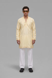 Lemon Butter Chikankari short kurta