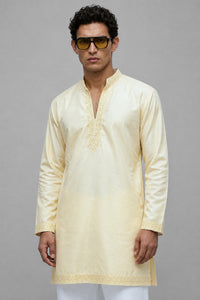 Lemon Butter Chikankari short kurta