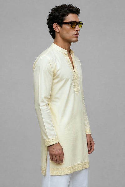 Lemon Butter Chikankari short kurta