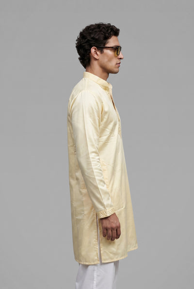 Lemon Butter Chikankari short kurta