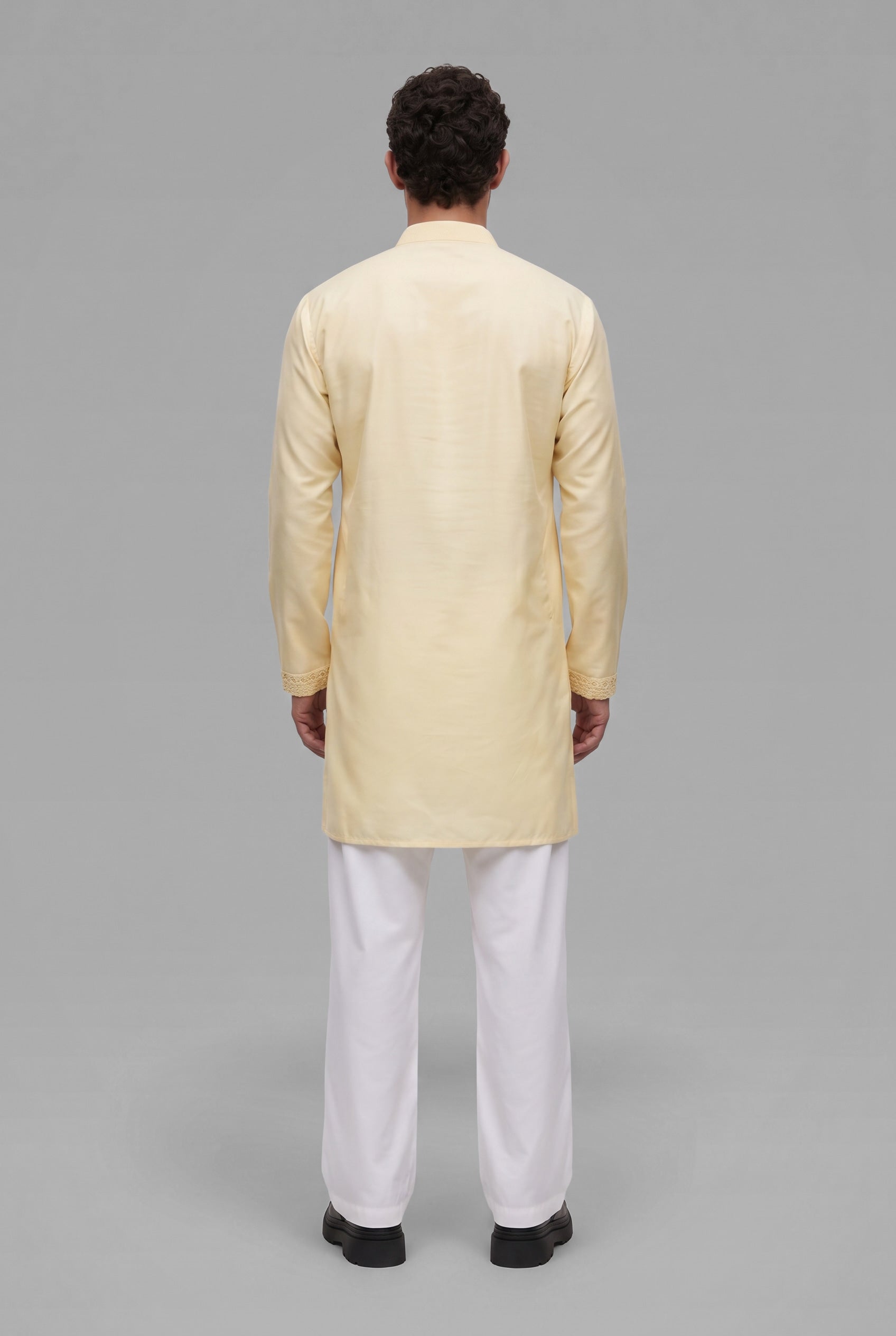 Lemon Butter Chikankari short kurta