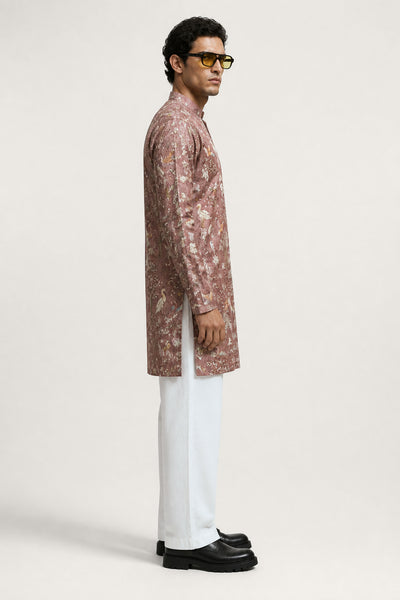 Dusty Rose Embroidered Garden Kurta