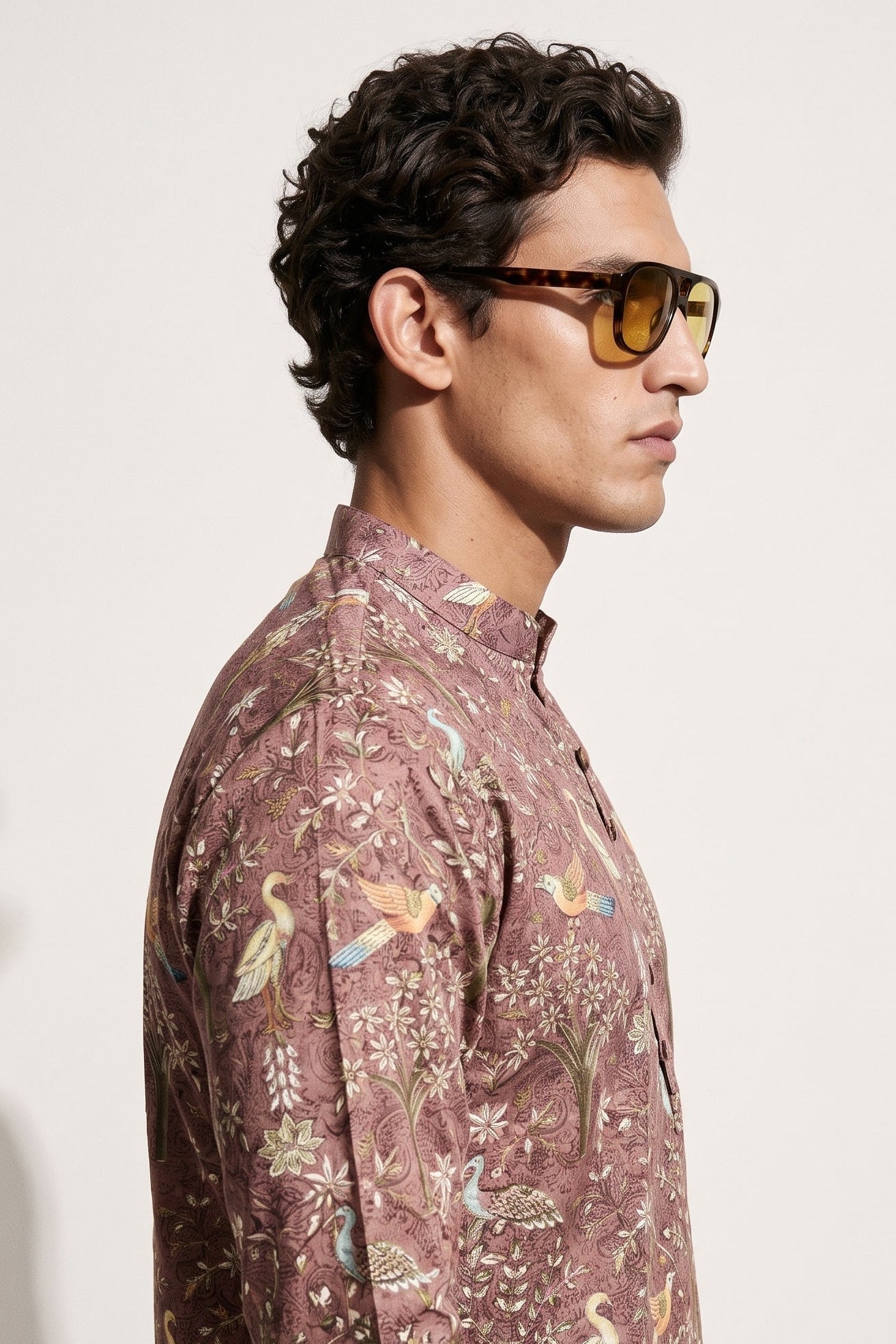 Dusty Rose Embroidered Garden Kurta