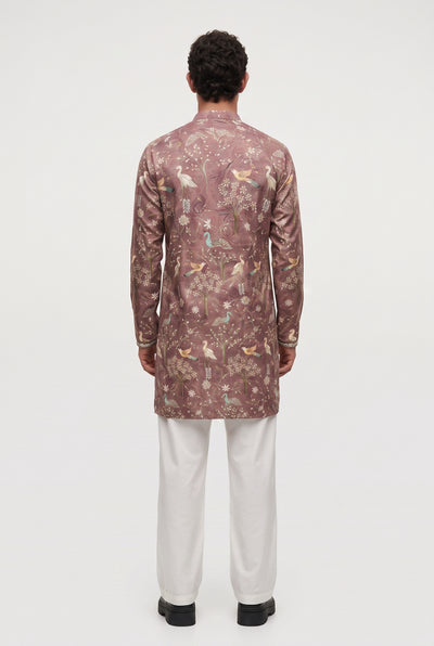 Dusty Rose Embroidered Garden Kurta
