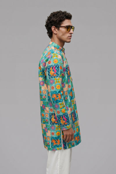 PSTL CLO Mosaic Reverie Kurta - alternate view 3, festive wedding wear for men