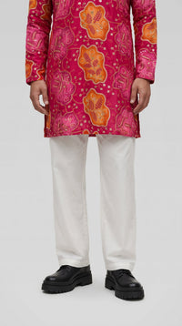PSTL CLO Gulnaar Embroidered Cotton Kurta - sleeve embroidery detail