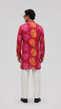 PSTL CLO Gulnaar Embroidered Cotton Kurta - side view on model