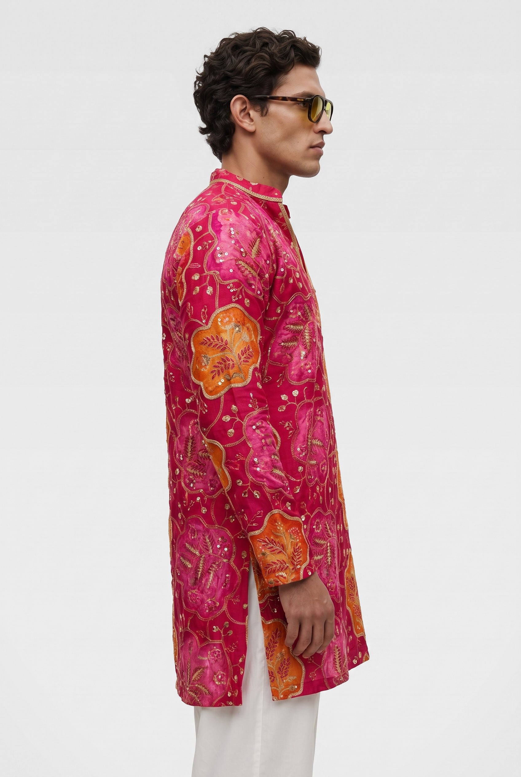 PSTL CLO Gulnaar Embroidered Cotton Kurta - back view