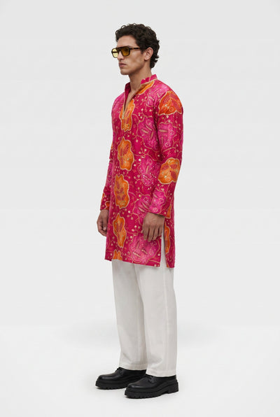 PSTL CLO Gulnaar Embroidered Cotton Kurta - full length styled look