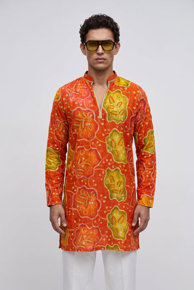 PSTL CLO Rangrez Kurta - close-up floral embroidery detail