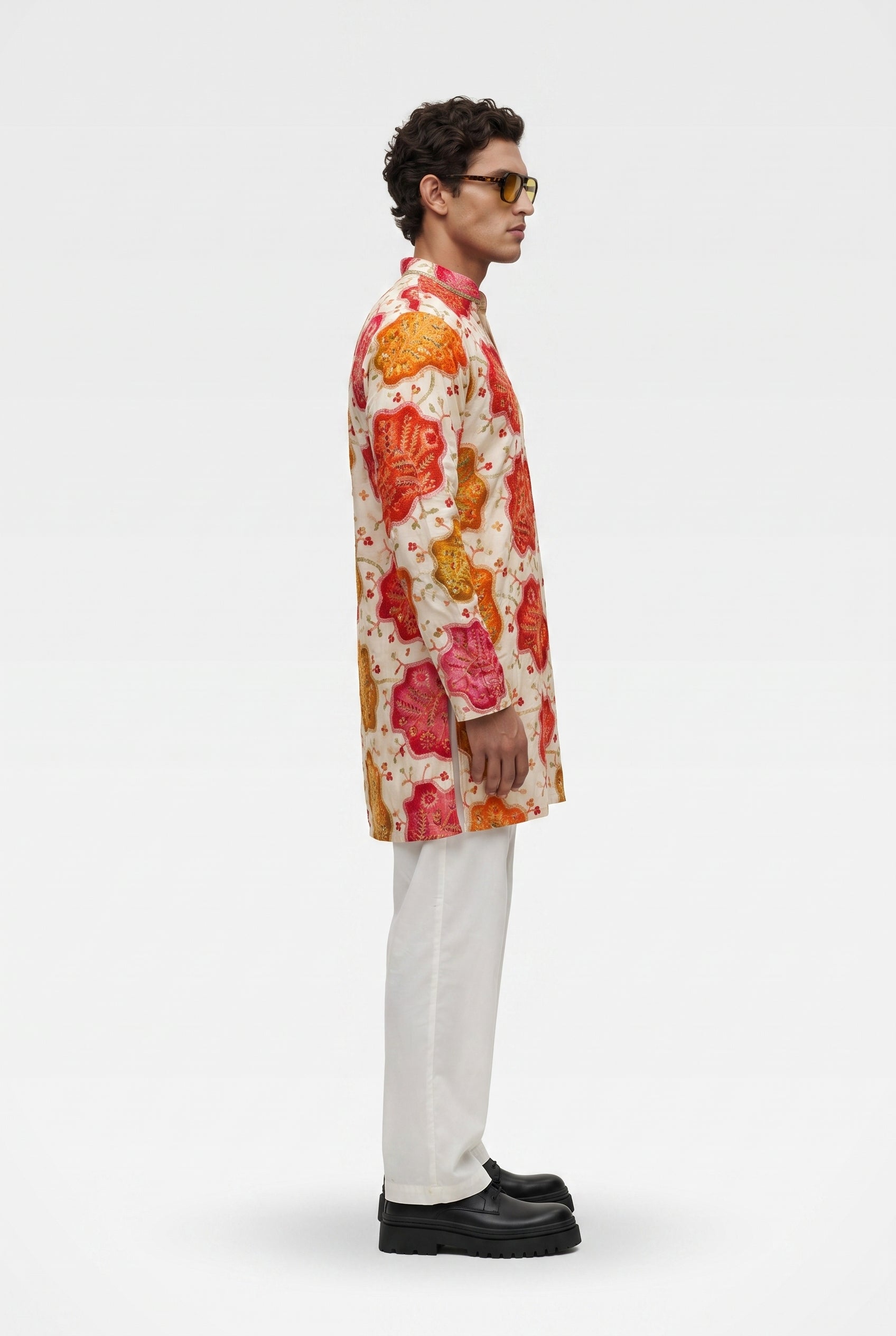 PSTL CLO Gulrang Festive Kurta - side view on model