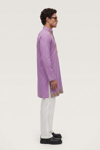Lavender Floral Embroidered Kurta