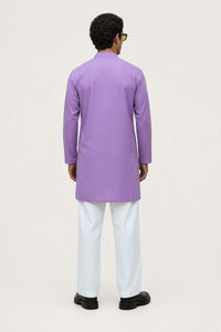 Lavender Floral Embroidered Kurta